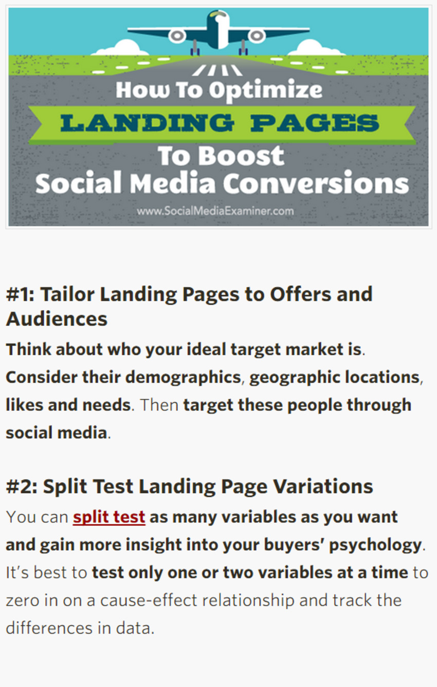 How to Optimize Landing Pages to Boost Social Media Conversions - Social Media Examiner | The MarTech Digest | Scoop.it