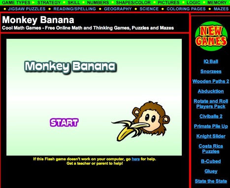 Cool Math Games - Monkey Banana - Free Online Math Games, Cool Puzzles, Mazes and Coloring Pages for Kids of All Ages | Digital Delights for Learners | Scoop.it