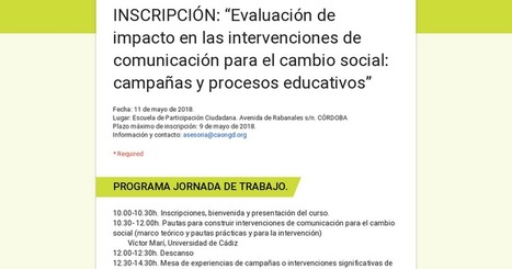 INSCRIPCIÓN: “Evaluación de impacto en las intervenciones de comunicación para el cambio social: campañas y procesos educativos” | Evaluación de Políticas Públicas - Actualidad y noticias | Scoop.it