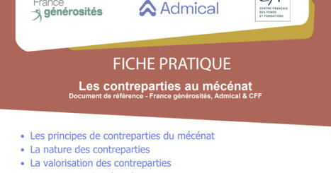 Les contreparties au mécénat : contours et limites | Admical | Co-construction, mécénat et philanthropie | Scoop.it
