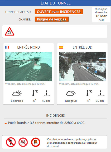 Conditions d'accès au tunnel de Bielsa le 16 mars (07:20) | Vallées d'Aure & Louron - Pyrénées | Scoop.it
