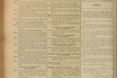 Il y a 75 ans, "les colonies de la Guadeloupe, de la Martinique, de La Réunion et la Guyane française sont érigées en départements français" | Archives | Scoop.it