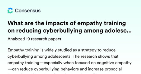 What are the impacts of empathy training on reducing cyberbullying among adolescents? - Consensus | Empathy Movement Magazine | Scoop.it