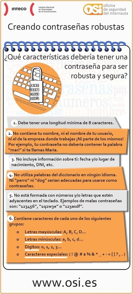 Creando contraseñas robustas | Oficina de Seguridad del Internauta | Las TIC en el aula de ELE | Scoop.it