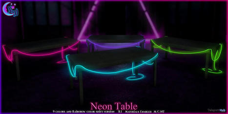Neon Table November 2021 Group Gift by NeverWish | Teleport Hub - Second Life Freebies | Second Life Freebies | Scoop.it