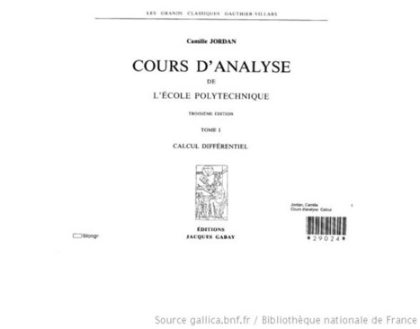 Cours d'analyse de l'Ecole polytechnique. Calcul différentiel / par C. Jordan | Analyse mathématique | Scoop.it