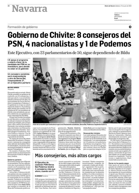 Gobierno de Chivite 8 consejeros del PSN, 4 nacionalistas y 1 de Podemos | Ordenación del Territorio | Scoop.it