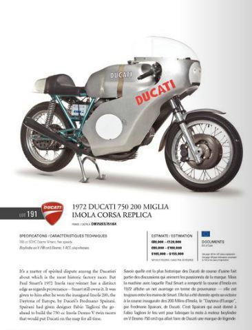 1972 Ducati 750 Imola 200 Miglia Imola Race Replica | RM Auctions | Ductalk: What's Up In The World Of Ducati | Scoop.it