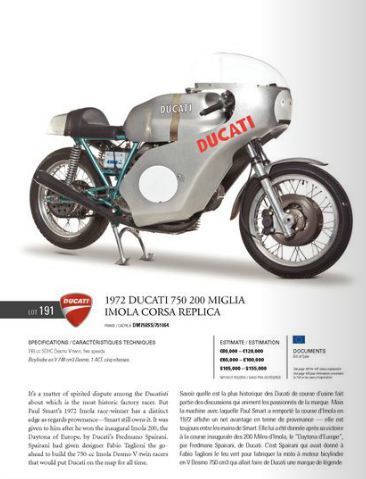 1972 Ducati 750 Imola 200 Miglia Imola Race Replica | RM Auctions | Desmopro News | Scoop.it