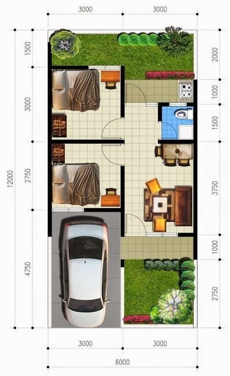 Denah Rumah Minimalis 5 X 12 Download Wallpaper