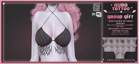 Aura Tattoo Pack August 2026 Group Gift by iicing | Teleport Hub - Second Life Freebies | Second Life Freebies | Scoop.it