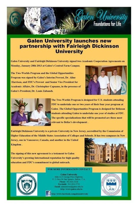 Galen Partners with Fairleigh Dickinson University | Cayo Scoop!  The Ecology of Cayo Culture | Scoop.it