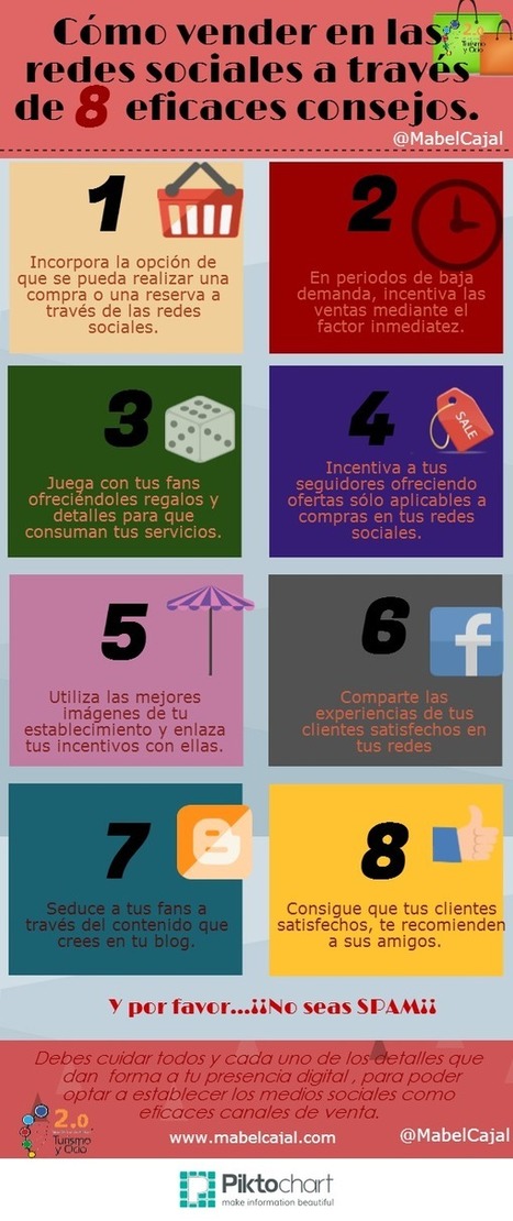Cómo vender en Redes Sociales con 8 consejos #infografia #infographic #socialmedia | Seo, Social Media Marketing | Scoop.it
