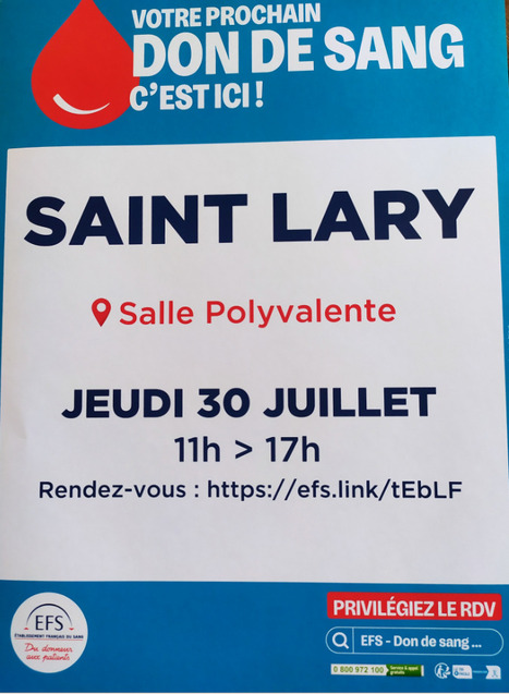 Don du sang &agrave; Saint-Lary Soulan le 30 juillet | Vall&eacute;es d'Aure & Louron - Pyr&eacute;n&eacute;es | Scoop.it
