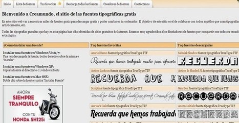 Creamundo, banco de tipograf&iacute;as gratuitas para descargar | Aplicaciones y Herramientas . Software de Dise&ntilde;o | Scoop.it