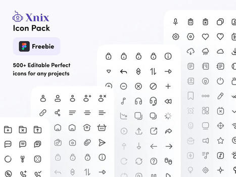 Xnix Icon pack - 500+ Editable lines icons | UI + UX + Design | Scoop.it