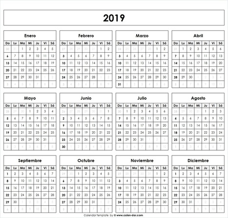 Calendario 2019 com feriados portugal excel