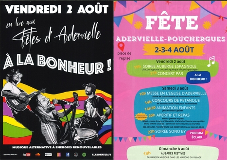 Concert "à la bonheur!" aux fêtes d'Adervielle-Pouchergues le 2 août à 21h | Vallées d'Aure & Louron - Pyrénées | Scoop.it