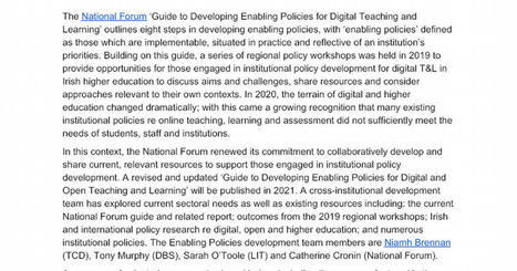 Resources: Developing Enabling Policies for Digital and Open T+L | Information and digital literacy in education via the digital path | Scoop.it