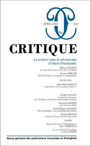 Critique 2024/4 (n° 923) : La science sous le microscope d’Alain Prochiantz | EntomoScience | Scoop.it