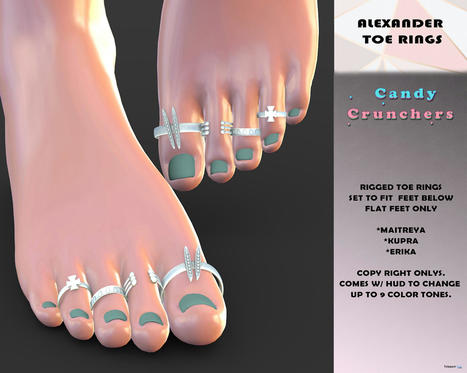 Alexander Toe Rings November 2021 Group Gift by Candy Crunchers | Teleport Hub - Second Life Freebies | Second Life Freebies | Scoop.it