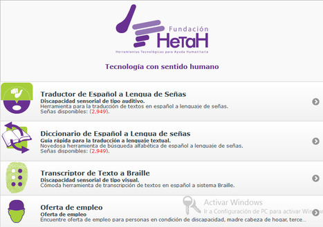 Transcriptor de Braille, bolsa de empleo y traductor de lengua de señas (sólo española): Fundación HETAH | Diversifíjate | Scoop.it