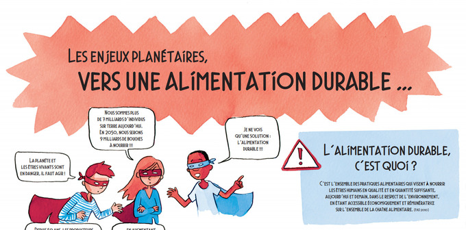 Un enjeu planétaire : l'alimentation durable, exposition de 4 panneaux - @ademe