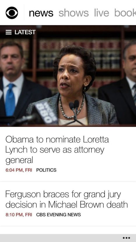 Official CBS News brings live TV, video highlights and more, to all | Windows 8.  + Windows Phone | Scoop.it