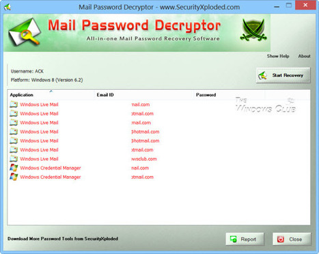Recover passwords from Mail Clients: Mail Password Decryptor | Time to Learn | Scoop.it