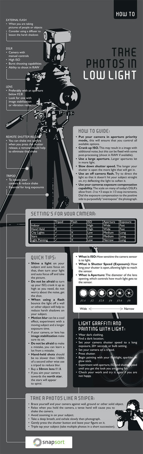 Infographie :: LOW LIGHT PHOTOGRAPHY TIPS | Le photographe numérique | Scoop.it