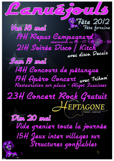 FETE A LANUEJOULS 2012 (Vend.18,Sam.19 et Dim.20 mai) | Lanuéjouls | Scoop.it