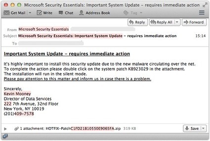 ALERT: Spam from an anti-virus company claiming to be a security patch? It's Zbot/Zeus malware... | Latest Social Media News | Scoop.it