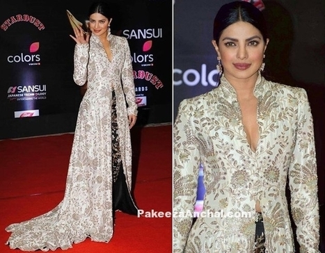 Priyanka Chopra in Anamikha Khanna @ The Stardust Awards 2016, #ActressInCreamDresses, #ActressInWhiteDresses, #BollywoodActress, #BollywoodDesignerDresses, #CelebrityDresses, #DesignerWear, #HighC... | Indian Fashion Updates | Scoop.it