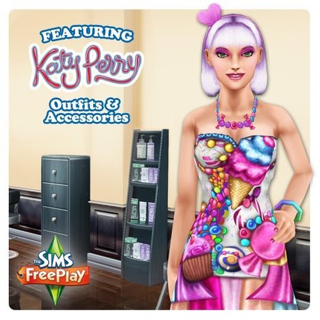 Katy Perry dans Les Sims Gratuit. L'invasion des bonbons continue ! | Les Sims | Scoop.it