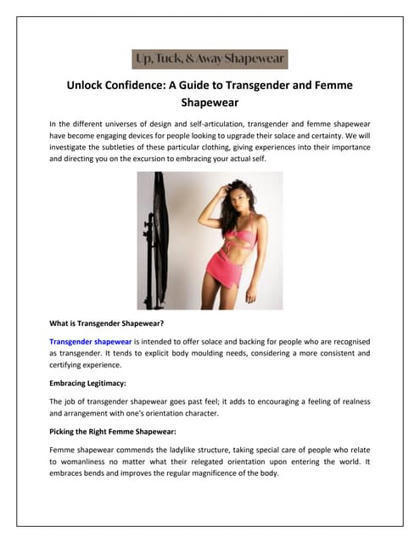 Body Slimming Tucking Underwear for the Crossdresser and Trans Woman – En  Femme