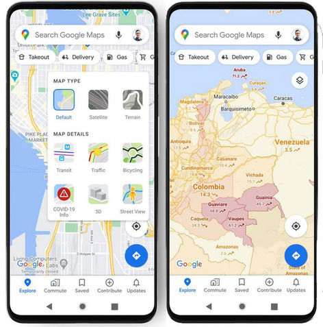 Google Maps int&egrave;gre une couche Covid | Une semaine d'actu - Newsletter de veille de l'AURH | Scoop.it