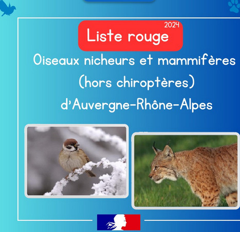 2024-05 -Liste rouge oiseaux nicheurs et mammifères (hors chiroptères) - Région AURA | Biodiversité : les chiffres-clés | Scoop.it