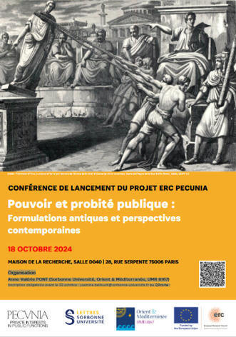 Conf&eacute;rence de lancement du projet ERC PECUNIA : Pouvoir et probit&eacute; publique - Formulations antiques et perspectives contemporaines | - Lettre d'information Orient & M&eacute;diterran&eacute;e - | Scoop.it