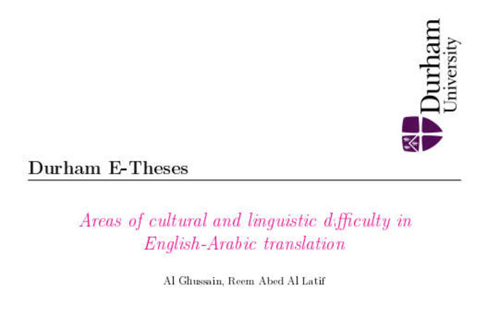 (AR)-(EN)-(PDF) - Areas of cultural and linguistic difficulty in English-Arabic translation | Al Ghussain, Reem Abed Al Latif (2003) | Glossarissimo! | Scoop.it