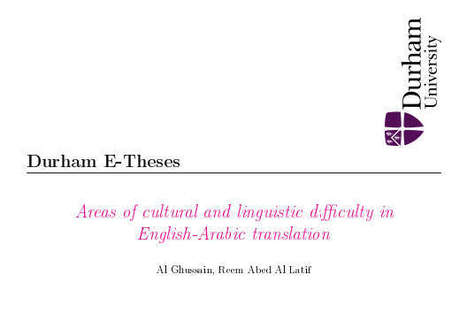 (AR)-(EN)-(PDF) - Areas of cultural and linguistic difficulty in English-Arabic translation | Al Ghussain, Reem Abed Al Latif (2003) | Glossarissimo! | Scoop.it