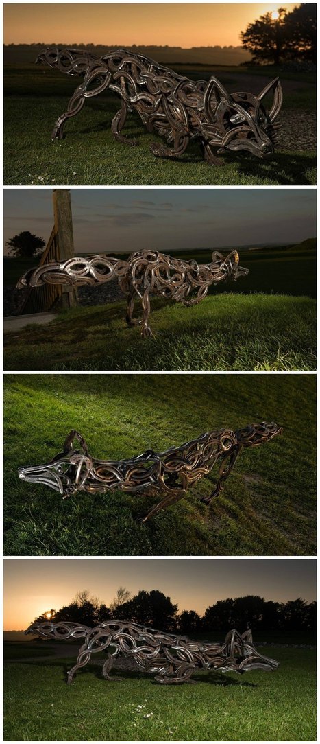 The Celtic Fox: Sculpture From Upcycled Horseshoes | 1001 Recycling Ideas ! | Scoop.it