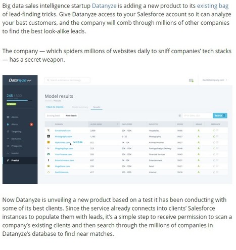 Datanyze: Give us your Salesforce, we’ll fill your Tech funnel - VentureBeat | The MarTech Digest | Scoop.it