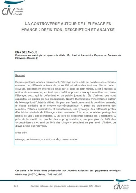 La controverse autour de l'élevage en France : définition, description et analyse | Elevage et société | Scoop.it