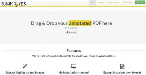 Sumnotes. Extraire l’essentiel de vos fichiers PDF – Les Outils Tice | TICE et langues | Scoop.it