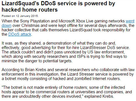 LizardSquad's DDoS service is powered by hacked home routers | ICT Security-Sécurité PC et Internet | Scoop.it