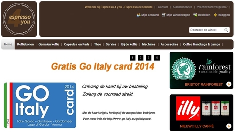 Go Italy Card 2014 actie bij Espresso 4 You - Italiaanse espresso koffie | Good Things From Italy - Le Cose Buone d'Italia | Scoop.it