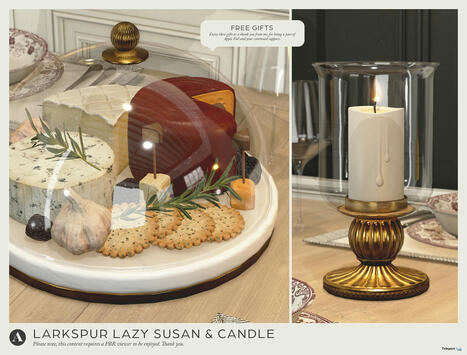 Larkspur Lazy Susan & Candle June 2025 Gift by Apple Fall | Teleport Hub - Second Life Freebies | Teleport Hub | Scoop.it