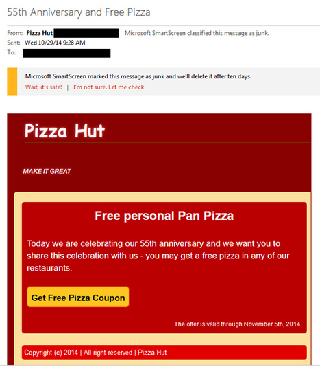 Fake Pizza Hut anniversary email won’t give you free pizza, just malware | consumer psychology | Scoop.it