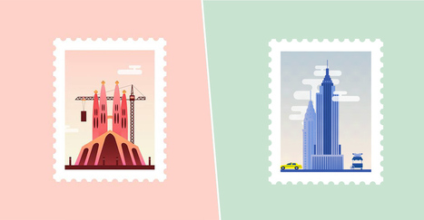 Les adorables timbres animés aux couleurs de villes célèbres de Claudia Mussett | Pratiques et tendances en communication visuelle | Scoop.it