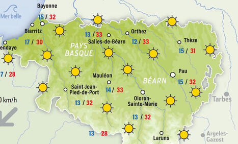 Prévisions météo de ce jeudi 10 juillet à Pau et dans les Pyrénées-Atlantiques : du soleil et des températures qui re-dépassent les 30°C - La République des Pyrénées.fr | BABinfo Pays Basque | Scoop.it